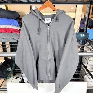 vintage 90's faded Lee Heavyweight Full Zip Hoodie blank Mens XL Made in USA